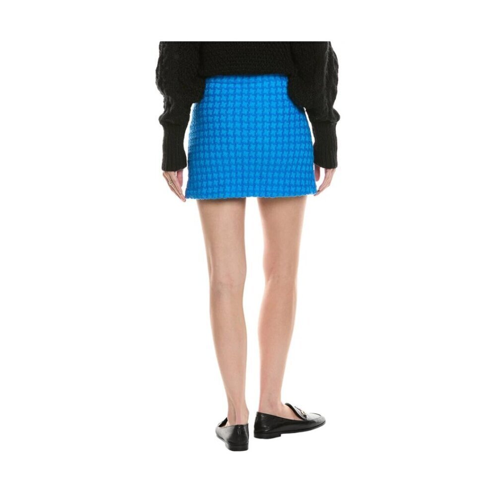 Sandro | Riviere Tweed Mini Skirt In Azure Blue - Picture 2 of 13